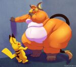  anthro belly big_belly big_butt breasts butt cocoa_(cheesecaker) duo fan_character female food food_fetish fur hair huge_butt kazecat larger_female looming male male/female mammal nintendo nude obese obese_anthro obese_female open_mouth overweight overweight_anthro overweight_female penis_popsicle pikachu pok&eacute;mon pok&eacute;mon_(species) popsicle raichu rodent simple_background size_difference smaller_male sparks_(cheesecaker) suggestive suggestive_food thick_thighs tongue tongue_out video_games yellow_body yellow_fur 