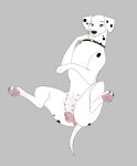  101_dalmatians anatomically_correct anatomically_correct_genitalia anatomically_correct_pussy animal_genitalia animal_pussy anus canid canine canine_pussy canis choker dalmatian digital_media_(artwork) disney domestic_dog female feral genitals hi_res jewelry kaze~inu looking_at_viewer mammal necklace nipples pawpads paws perdita pussy simple_background solo spots 