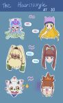  30thefangirl absurd_res angoramon anthro bandai_namco digimon digimon_(species) digimon_ghost_game fur gammamon group hair hair_over_eyes hi_res human humanoid humor jellymon long_ears long_hair mammal tentacles yellow_body yellow_fur 