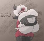  anthro big_breasts breast_grab breast_squish breasts cat_face_stockings cat_lingerie character_cipher cleavage clothed clothing dialogue female hand_on_breast hi_res huge_breasts hyper hyper_breasts inconvenient_hyper lingerie lokita_(bludragoon) lycanroc midnight_lycanroc mohawk nintendo nooxgard open_mouth panties pok&eacute;mon pok&eacute;mon_(species) red_eyes short_stack solo squish straining_clothing text thick_thighs underwear unown_(pok&eacute;mon) unown_text video_games 