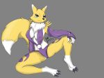  4:3 absurd_res anthro bandai_namco bikini black_eyes chest_tuft claws clothing digimon digimon_(species) female hi_res lordofnothin1 renamon solo swimwear tuft 