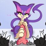  absurd_res animal_genitalia animal_penis blitzpitz canine_penis dialogue feet female feral foot_fetish foot_play footjob genitals hi_res male male/female mightyena nintendo paws penis pok&eacute;mon pok&eacute;mon_(species) purrloin sex simple_background size_difference small_dom_big_sub video_games 