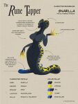  anthro apode blue_eyes blue_tail_tip claws draconcopode female glowing glowing_eyes hi_res legless long_claws model_sheet naga reptile scalie serpentine sharp_claws snake snake_hood snarilla solo tekandprieda_(artist) yellow_claws 