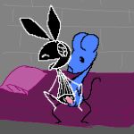  1:1 anthro balls bed blue_body clothing digital_media_(artwork) dress duo erection female female_penetrated furniture genitals hi_res lagomorph leporid male male/female male_penetrating male_penetrating_female mammal mouse muffinlewds murid murine nude on_bed open_mouth penetration penile penis pixel_(artwork) pixelated polygons pussy rabbit rat rodent sewer_rave sex smile spread_legs spreading tongue tongue_out vaginal vib-ribbon vibri video_games 