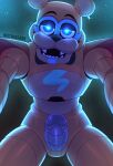  &lt;3 &lt;3_eyes 2021 absurd_res animatronic anthro digital_drawing_(artwork) digital_media_(artwork) ear_piercing ear_ring erection first_person_view five_nights_at_freddy&#039;s five_nights_at_freddy&#039;s:_security_breach genitals glamrock_freddy_(fnaf) glowing glowing_eyes hi_res imminent_sex looking_at_viewer looking_down_at_viewer machine male mammal on_top penis piercing robot scottgames sharp_teeth solo submissive submissive_pov teeth ursid video_games wetwasabi 