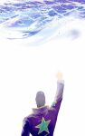  1boy black_hair from_behind hat highres jojo_no_kimyou_na_bouken kujo_jotaro male_focus ocean outstretched_hand solo star_(symbol) stone_ocean water waves yan_(scp_wboc) 