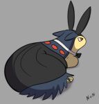  badger bow_tie bunny_costume butt clothing costume fake_ears fake_rabbit_ears feral loaf low_res male mammal meme mustelid musteline nintendo nongenerous playboy_bunny pok&eacute;mon pok&eacute;mon_(species) red_eyes simple_background sitting solo typhlosion video_games 