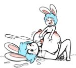  2018 angstrom anthro areola big_breasts blue_hair blush bodily_fluids breast_play breasts brother brother_and_sister cum cum_on_ground cumshot duo ejaculation eyes_closed female genital_fluids genitals hair hand_on_breast holding_breast huge_breasts incest_(lore) lagomorph leporid lying male male/female mammal marco_(angstrom) molly_(angstrom) nipples nude on_back one_eye_closed open_mouth penis pink_nipples rabbit sex sibling sister smile titfuck white_body young 