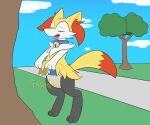  2019 absurd_res ambiguous_gender anthro big_ears black_body black_fur bodily_fluids bottomwear braixen breath bursting canid canine canis clenched_fists clothing collar cute_expression cute_fangs desperation diaper diaper_fetish diaper_fur diaperfurry digital_drawing_(artwork) digital_media_(artwork) english_text exposed_diaper eyes_closed feet fluffy fluffy_tail full_diaper fur genital_fluids gesture grass happy hi_res hindpaw long_ears mammal nintendo omorashi open_mouth open_smile outside padding park paws peeing plant pok&eacute;mon pok&eacute;mon_(species) potty_training practice public_urination red_body red_fur relaxing relieved ritzcat smile soggy_diaper solo standing standing_position story story_in_description teeth text tired tree urine urine_stain video_games walking watersports wet wet_diaper wetting wetting_diaper white_body white_fur yellow_body yellow_fur 