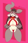  3:4 absurd_res anthro big_breasts bovid bovine breasts cattle christmas christmas_clothing clothing ddzarts digital_media_(artwork) female hair hi_res holidays mammal simple_background solo x&igrave;ngy&ugrave;n xingzuo_temple 