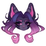  &lt;3 1:1 animated anthro domestic_cat felid feline felis female hair icon invalid_tag mammal pink_body pink_hair pplpvtr purple_body purple_eyes purple_hair rias_zettar screaming solo 