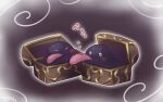  commentary_request creature full_body licking licking_another&#039;s_cheek licking_another&#039;s_face mimic mimic_(ragnarok_online) mimic_chest no_humans ragnarok_online rouko_(shichizai_shichifuku) tongue tongue_out treasure_chest 