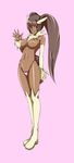  animal_ears bb breasts dark_skin emukon large_breasts lopunny panties pink_thong pokemon sexy smile tail thong topless twintails underwear waving 