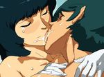  cum cum_swap eyes_closed fa_yuiry gloves green_hair gundam kamille_bidan kiss opocom saliva snowballing sweat tears tongue volvox zeta_gundam 