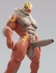  2022 3d_(artwork) abs anthro balls big_balls big_muscles big_penis cassard_(haxton) claws connivingrat digital_media_(artwork) erection fan_character foreskin fossil_pok&eacute;mon genitals grey_background hi_res huge_balls huge_muscles huge_penis humanoid_genitalia humanoid_penis looking_at_viewer low-angle_view male muscular muscular_anthro muscular_male navel nintendo nipples nude obliques pecs penis pok&eacute;mon pok&eacute;mon_(species) saggy_balls simple_background solo standing thick_penis tyrantrum vein video_games 