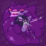  absurd_res ambiguous_gender bodily_fluids cum cum_in_mouth cum_inside duo female gastly gengar genital_fluids hi_res licking male male/female male/male nintendo oral pok&eacute;mon pok&eacute;mon_(species) tongue tongue_out unknown_artist video_games 