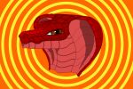 ambiguous_gender brown_eyes cobra feral looking_at_viewer loose_noose red_body red_scales reptile scales scalie snake snake_hood solo 