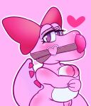  &lt;3 absurd_res anthro ball_gag big_breasts birdo breasts crossed_arms dsmm_(artist) female gag genitals hi_res looking_at_viewer mario_bros nintendo nude pink_background pussy simple_background solo video_games 