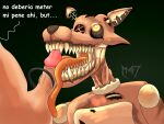  anthro five_nights_at_freddy&#039;s genitals hi_res licking m-47 machine male oral penile penis penis_lick scottgames sex solo tongue tongue_out twisted_foxy_(fnaf) video_games 