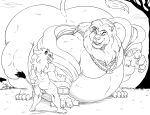  2022 a-side all_fours anthro ass_up balls belly big_belly big_butt butt claws clenched_teeth cloud crouching disney duo eye_contact fangs felid fist genitals grass hi_res jewelry kimba kimba_the_white_lion lion looking_at_another macro male mammal mane mufasa muscular muscular_male necklace nude obese obese_anthro obese_male open_mouth osamu_tezuka outside overweight overweight_anthro overweight_male pantherine plant raised_tail rear_view sky smile standing teeth the_lion_king tree wristband 