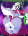  2022 absurd_res animatronic anthro big_butt breasts butt canid canine canis clothing female finalofdestinations five_nights_at_freddy&#039;s five_nights_at_freddy&#039;s:_security_breach hi_res huge_butt looking_at_viewer machine mammal robot roxanne_wolf_(fnaf) scottgames smile solo thick_thighs video_games wide_hips wolf 