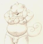  2022 anthro anthrofied belly bulge canid canine chubbunny_(artist) clothing hi_res hisuian_growlithe male mammal moobs navel nintendo nipples overweight overweight_male pok&eacute;mon pok&eacute;mon_(species) simple_background solo underwear video_games 