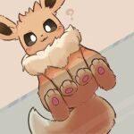  ? blush blush_stickers brown_body brown_fur colored eevee feral fur glass_table male netchy_boo nintendo pads_(disambiguation) pawpads paws pok&eacute;mon pok&eacute;mon_(species) simple_background solo video_games view_from_below 