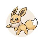  anthro blush blush_stickers brown_body brown_fur colored eevee female fluffy fur long_ears netchy_boo nintendo paws pok&eacute;mon pok&eacute;mon_(species) running simple_background smile solo video_games 