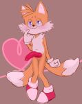  animal_genitalia animal_penis anthro big_penis blush bodily_fluids breadbitch420 canid canine canine_penis erection fox fur genital_fluids genitals hi_res knot male mammal miles_prower penis sega simple_background solo sonic_the_hedgehog_(series) 