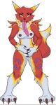  anthro bandai_namco canid canine digimon digimon_(species) female fox gaia hyper hyper_tongue licking long_tongue mammal renamon solo tongue tongue_out 