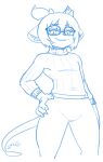  anthro blue_and_white clothing duval eyewear felid feline furry glasses hi_res horned_lion lion mammal monochrome pantherine sweater topwear 