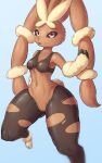  absurd_res anthro breasts brown_body female fur genitals healingpit hi_res lagomorph looking_at_viewer lopunny mammal nintendo pok&eacute;mon pok&eacute;mon_(species) pussy smile solo video_games 