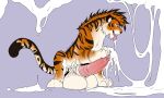  absurd_res balls big_balls bodily_fluids crouching cum excessive_cum felid feral genital_fluids genitals hi_res hyper hyper_cum inkybeaker kato_(tiger) male mammal pantherine solo tiger tongue tongue_out 