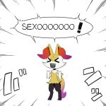  akatosh_el_shota_furro anime_fang anthro braixen breasts canid canine canis digital_media_(artwork) dipstick_ears dipstick_tail exclamation_point eyes_closed fan_character female fox fur inner_ear_fluff mammal markings mary_(hipcat) multicolored_body multicolored_ears multicolored_fur multicolored_tail nintendo open_mouth pok&eacute;mon pok&eacute;mon_(species) screaming sexo simple_background solo spanish_text speech_bubble tail_markings text thick_thighs tuft two_tone_body two_tone_fur two_tone_tail video_games white_background white_body white_fur yellow_body yellow_fur 