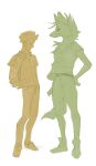  anthro backpack bottomwear breasts canid canine chest_tuft clothed clothing duo female footwear hair hi_res human male mammal maned_wolf mary_(wetchop) neck_tuft pants plantigrade shirt shoes simple_background size_difference sketch topwear tuft wetchop 