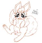  artist_name blush eeveelution female feral flareon fluffy fluffy_tail genitals linen_lolita nintendo open_mouth pawpads paws pok&eacute;mon pok&eacute;mon_(species) pussy simple_background sketch vaginal video_games white_background 