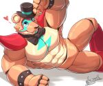  &lt;3 2022 abs animatronic anthro barazoku biceps big_pecs black_nose blue_body blue_eyes blue_fur bodypaint bow_tie bracelet claws clothing detailed face_paint fangs featureless_crotch five_nights_at_freddy&#039;s five_nights_at_freddy&#039;s:_security_breach fur glamrock_freddy_(fnaf) glistening glistening_body glistening_eyes glistening_nose hat headgear headwear jewelry kamyuelo looking_at_viewer lying machine male mammal manly multicolored_body multicolored_ears multicolored_fur muscular muscular_anthro muscular_male nude on_ground on_side orange_body orange_ears orange_fur overbite pecs pose raised_arm red_body red_fur robot rockstar round_ears scottgames shadow sharp_teeth shoulder_guards smile smiling_at_viewer solo spiked_bracelet spikes tan_body tan_ears tan_fur teeth thick_arms thick_thighs top_hat triceps ursid video_games 