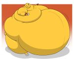  2019 agumon anthro bandai_namco belly big_belly claws digimon digimon_(species) fangs handband head_turned hectorthewolf hyper hyper_belly looking_away male morbidly_obese morbidly_obese_anthro morbidly_obese_male motion_lines nude obese obese_anthro obese_male overweight overweight_anthro overweight_male scales smile solo tiny_feet wide_eyed yellow_body yellow_scales 