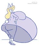  2015 anthro belly big_belly big_breasts big_butt blonde_hair bottomwear bracelet breasts butt clothing digital_media_(artwork) female footwear hair hi_res huge_breasts hyper hyper_belly hyper_breasts hyper_pregnancy jewelry lagomorph leporid mammal one_eye_closed pants pregnant rabbit satsumalord shirt shoes simple_background sketch solo thick_thighs topwear vanessa_love white_background wink 