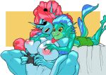  big_breasts breasts duo female fish gaming hand_on_breast hi_res humanoid larger_female luca male male/female marine nude playing_videogame size_difference smaller_male undertale_(series) undyne unknown_artist 