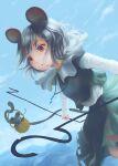  animal_ears bangs basket capelet crystal dowsing_rod grey_hair grey_skirt grey_vest highres jewelry lennard_hirao long_sleeves mouse mouse_ears mouse_girl mouse_tail nazrin pendant red_eyes shirt short_hair skirt skirt_set tail touhou vest white_capelet white_shirt 