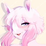  &lt;3 &lt;3_eyes absurd_res affectionate anthro aoba_(flowofies) blush boilingbunn hair hi_res horn icon looking_at_viewer love male mammal open_mouth pink_body pink_hair rhinocerotoid solo solo_focus 