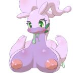  alpha_channel areola big_breasts blush border breasts bunnag female goodra green_eyes hi_res nintendo nipples nude outside_border pok&eacute;mon pok&eacute;mon_(species) simple_background smile solo video_games white_background 