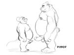  2020 anthro balls belly dober duo erection genitals hi_res humanoid_genitalia humanoid_hands humanoid_penis male male/male mammal moobs mouse murid murine nipples overweight overweight_male penis rodent simple_background size_difference sketch ursid white_background 