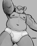  2018 absurd_res anthro belly bulge clothing dober hi_res male mammal moobs murid murine navel nipples overweight overweight_male rat rodent simple_background solo underwear 