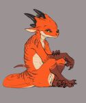  2022 anthro citrus_(character) claws cyanotic_epithelium female flamespitter flat_chested genitals hi_res horn kobold looking_at_viewer nude pussy scalie sitting smile solo yellow_eyes 