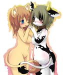  2girls animal_ears ass bb blush breasts furry horns ka_(pixiv341010) kagerofu large_breasts multiple_girls pussy smile tail 
