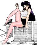  anime bishoujo_senshi_sailor_moon building buildings city crushing giantess hino_rei lowres moon small_man squishing vore 