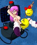  angry cherry controller dahs food fruit joystick pac-man pac-man_(game) purple_hair red_eyes sex solo video_game 