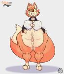  absurd_res anthro canid canine female fox hi_res imafetish mammal pregnant sam_(disambiguation) solo 